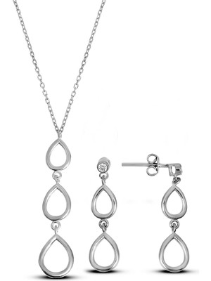 Argentum Concept 925 Ayar Gümüş Damla Set - S015602