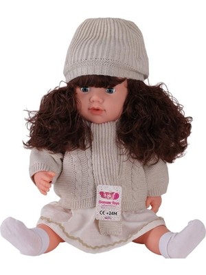 Semel 7959 60 cm Trikolu Hırkalı Saçlı Büyük Bebek