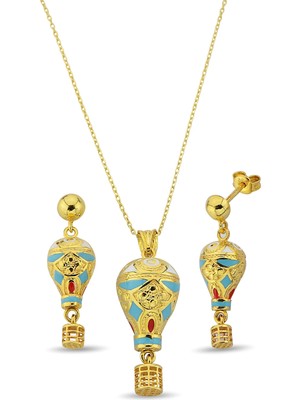 Argentum Concept 18K Altın Kaplamalı 925 Ayar Gümüş Uçan Balon Set - 67022902