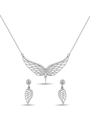 Argentum Concept 925 Ayar Gümüş Zirkon Taşlı Melek Set - S011702