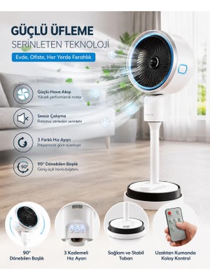 Polyap Haus Life HLS3411 Isıtma ve Soğutma Özellikli Hava Sirkülatörü 2100W Isıtıcı 50W Fan