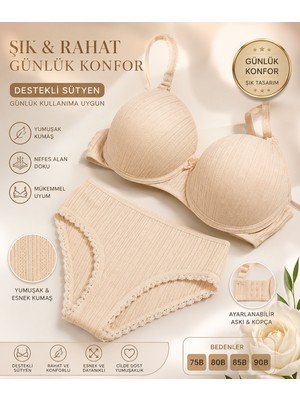 Somor Dantelli Destekli Sütyen Takım