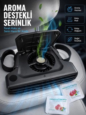 Epilons USB Şarjlı Araç Boyun Soğutucu Fan 5 Kademeli Sessiz Çalışan Turbo Fan