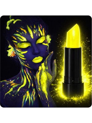 Mabelme Store Mey Ithalat® Uv Neon Sarı Ruj – Karanlıkta Parlayan Makyaj Boyası