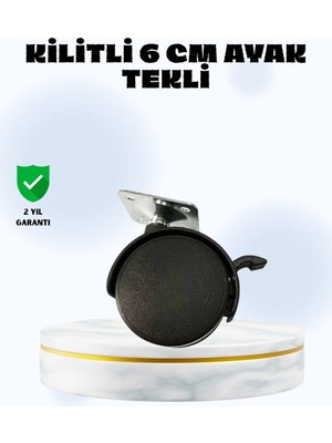 Aesco 6 cm Kilitli Tekerlek Ayak Tek Adet