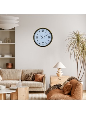 Mabelme Store Gold Modern Tasarım 52 cm Metal Duvar Saati