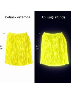 Mabelme Store Mey Ithalat® Neon Sarı Hawaii Parti Eteği 40 cm