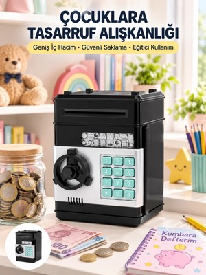 Aesco Otomatik Para Çeken Şifreli Atm Tasarımlı Kumbara