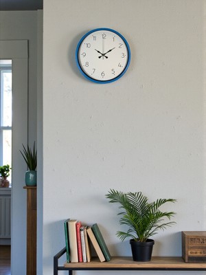 Mabelme Store 36 cm Mavi Sade Dekoratif Duvar Saati