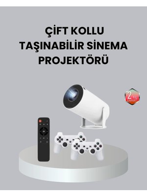 Aesco 4K Wi-Fi 6 Projeksiyon Cihazı – 10.000+ Oyun Desteği, Kablosuz Bağlantı ve Çoklu Giriş Portları
