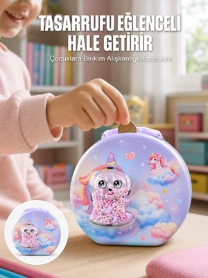 Aesco Metal Çocuk Para Kasası Ayarlanabilir Şifreli Kilitli