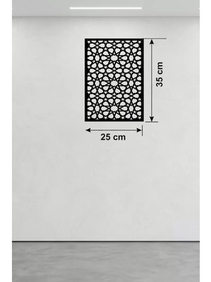 Mabelme Store Mey Ithalat® Geometrik Yıldız Geçme Ahşap Duvar Tablosu - 25X35 cm Lazer Kesim Selçuklu Motifi