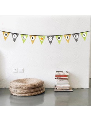 Mabelme Store Mey Ithalat® Cadılar Bayramı Kabak Temalı Halloween Yazılı Banner Süs Flama 3 Metre