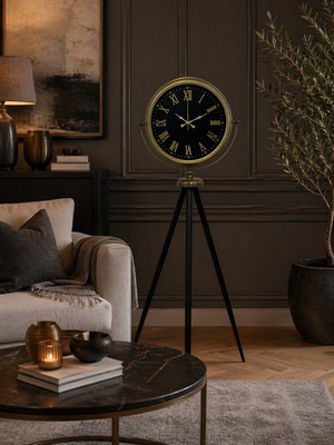Mabelme Store Vintage Roma Rakamlı Modern Tripod Ayaklı Saat
