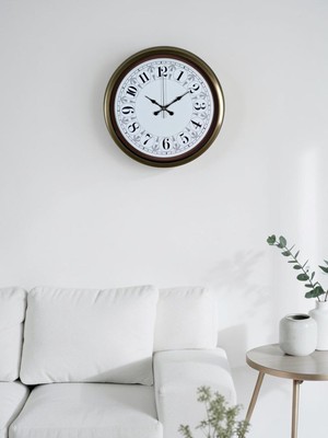 Eskitme Motifli 40 cm Metal Duvar Saati