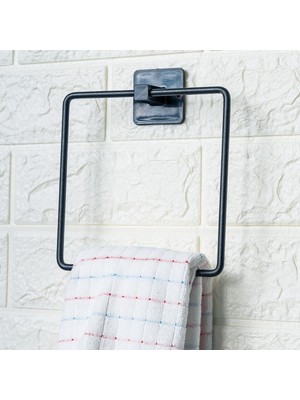 Buffer® Kendiliğinden Yapışkanlı Siyah Paslanmaz Metal Kare Havluluk