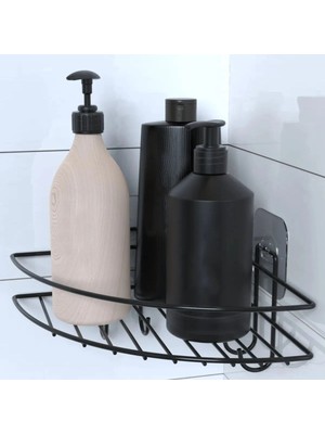 Buffer® Yapışkanlı Banyo Köşeliği Kancalı Köşe Rafı Duş Şampuanlık Duvar Düzenleyici Organizer Raf