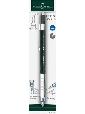 Vario Lüx Versatil Kalem, 0.7 mm Uç, Sertlik Ayarlı Metal Uç, Silgili, Ergonomik Tutuş, Yeşil