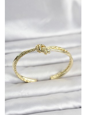Mey Ithalat® Gold Renk Düğüm Model Pirinç Kadın Bileklik