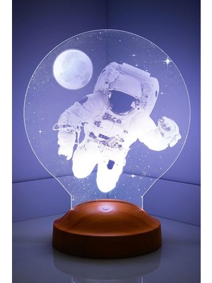 Boyutlu 3D Görünümlü Astronot LED Lamba