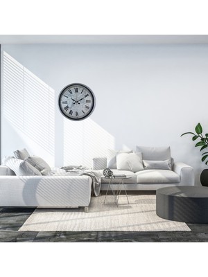 Gri 36 cm Atlas Modern Tasarım Duvar Saati