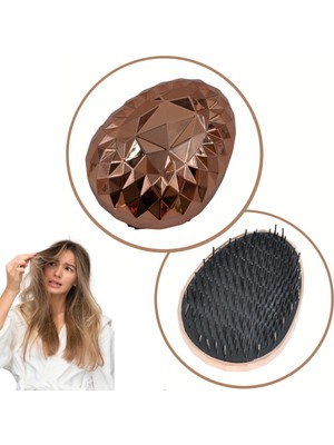 Buffer® Rose Gold Saç Düzleştirici Tarak Geniş Aralıklıher Saç Tipine Uygun Fırçalı Saç Düzleştiric