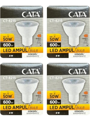 5W GU10 LED Ampul 4000K 10 Lu Ekonomik Paket Günışığı 350 Lümen 36 Işık Açısı Enerji Tas