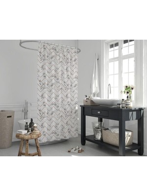 Tropik Home Banyo Perdesi - Tek Kanat Duş Perdesi, Polyester Kumaş Duşakabin Perdesi 180X200 cm K