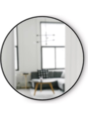 Umbra Hub Duvar Aynası, Koridor, Banyo, Oturma Odası ve Daha Fazlası Için Yuvarlak Ayna, Siyah,