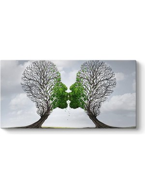 Yeşeren Ağaçlar Tablosu 80 x 40