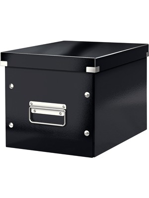 Click &amp; Store Orta Boy Küp Saklama Kutusu 61090095, Siyah, Metal Kulplu, 260X240X260 mm