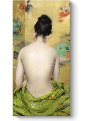 William Merritt Chase - Çıplak Kadın Tablosu 30 x 60