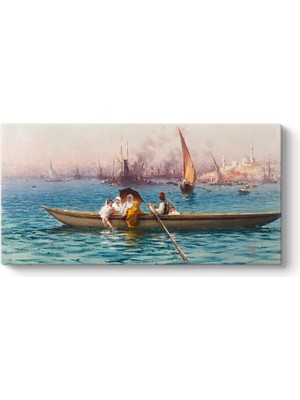 Fausto Zonaro - Kayık Üzerinde Tablosu 100 x 50