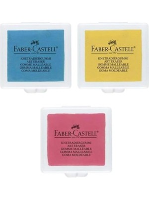Faber-Castell Plastik Kutulu Hamur Silgi Renkli 3 Adet