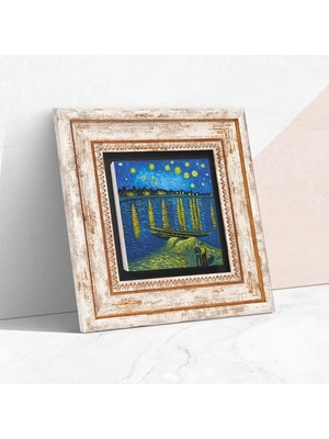 Ren Nehrinde Yıldızlı Gece - Sanatsal Kanvas Tablo 50 x 70