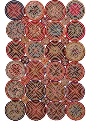 Cool Halı Luke 413 Renkli Halı Paspas Örgü Hasır Kilim Yolluk Bohem Antre Mutfak Balkon Banyo H