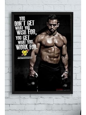 (PSTER13873) Work For Vücut Geliştirme Body Building Fitness Çerçeveli Tablo (40X50CM)