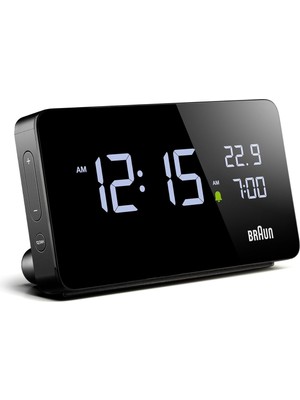 Braun Dijital Çalar Saat, LCD Ekranlı, Diğer Cihazları Şarj Etmek Için 2 x Usb-C Bağlantısı