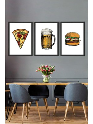 Fastfood 3 Parçalı Çerçeve Seti 50 x 70