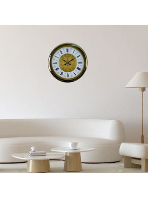 KSB Store Gold Motifli 40 cm Metal Duvar Saati