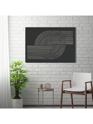 Yatay Kanvas Tablo Yüksek Kalite Siyah Beyaz Girdap 90 x 60 GARTNM8440