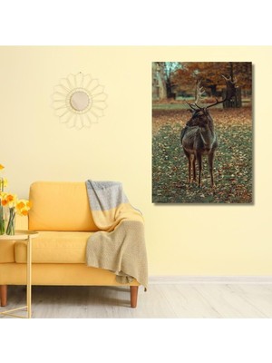 Dikey Kanvas Duvar Tablosu Doğa Manzarası Geyik 40 x 60 GARTNM7023