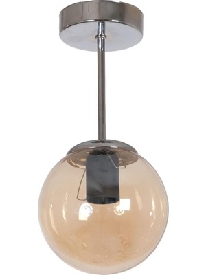 Fer Avize Mini Modern Spor Krom Renk Bal Camlı Tavan Plofonyer Hol - Mutfak - Salon Tekli Avize