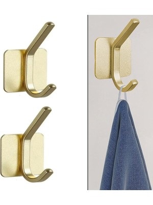 Yapışkanlı Metal Banyo Mutfak Eşya Havlu Vb. Ürün Askılığı Siyah -AL4618 2 Adet (Siyah)