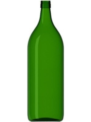 10 Adet 2 Litre Plastik Kapaklı Cam Şişe Şarap Zeytinyağı Su Şişesi Zümrüt Yeşili