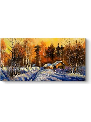 Kış Manzara Tablosu 80 x 40