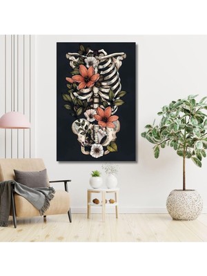 Dikey Kanvas Poliklinik Tablosu Renkli Iskelet Sistemi 50 x 70