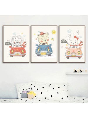 Odası Için 6 Lı Ahşap Tablo Poster Seti