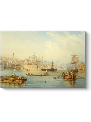 Thomas Allom - Haliç'e Giriş Kanvas Tablo 60 x 40