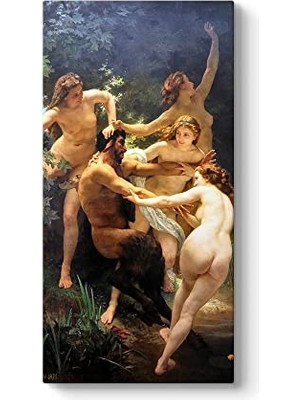 William Adolphe Bouguereau - Nymphs And Satyr Tablosu 60 x 120